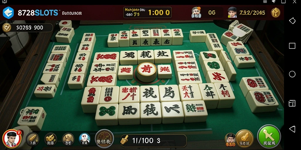 Tampilan gameplay Mahjong yang menarik di 8728SLOTS.