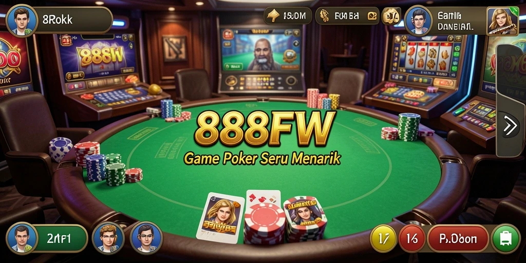 Screenshot gameplay 888FW yang menampilkan serunya permainan Poker.