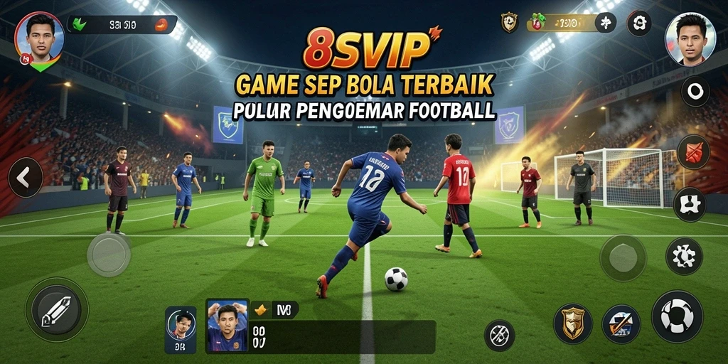 Tampilan gameplay 8SVIP yang menakjubkan dengan aksi sepak bola seru.
