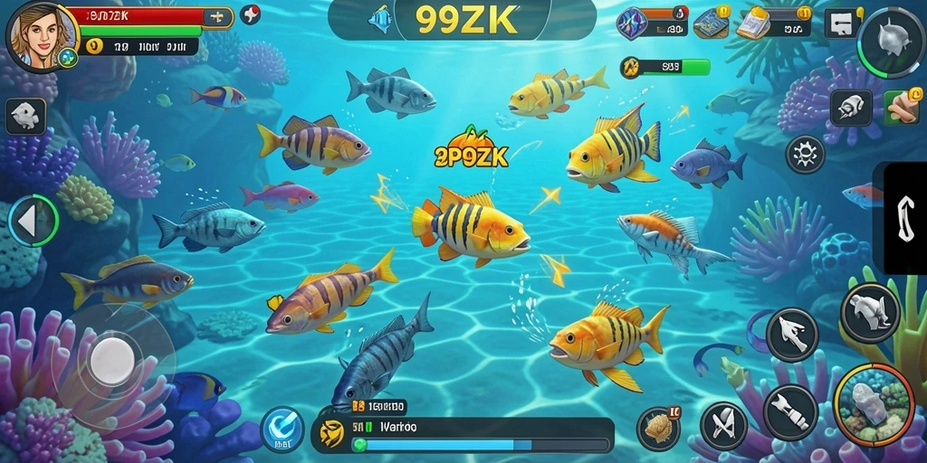 Screenshot gameplay seru dalam 99ZK dengan aksi Tembak Ikan yang memikat.