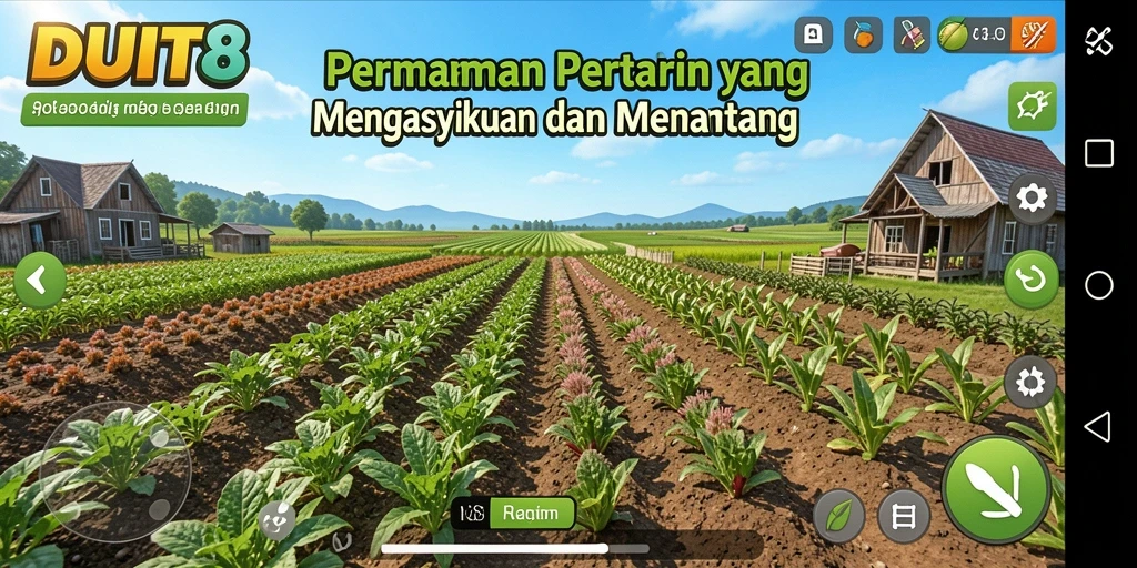 Tampilkan gameplay seru dari DUIT8 saat bertani secara kreatif.