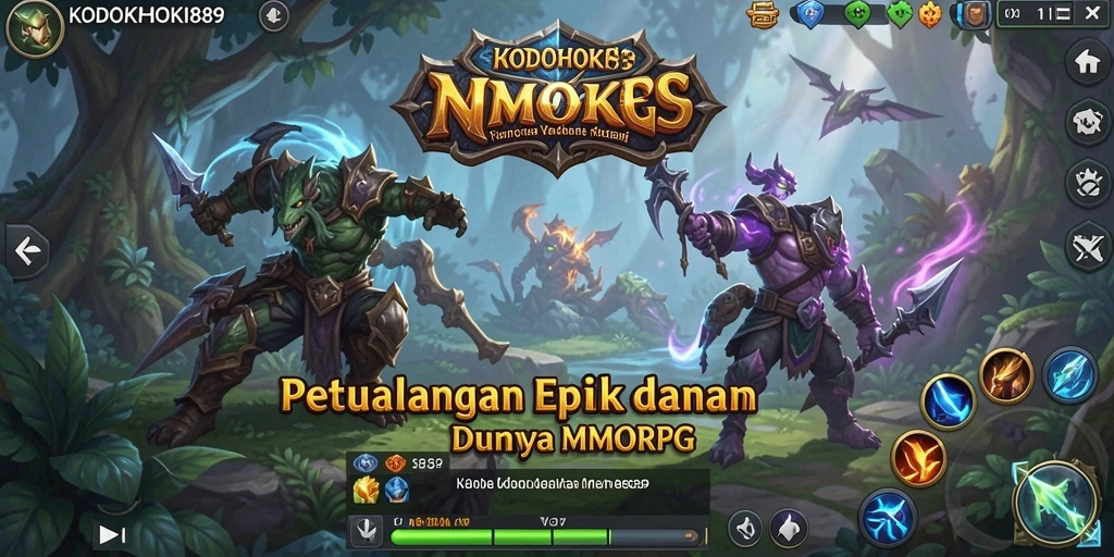 Screenshot gameplay KODOKHOKI889 menampilkan pertempuran seru dan grafik indah MMORPG.
