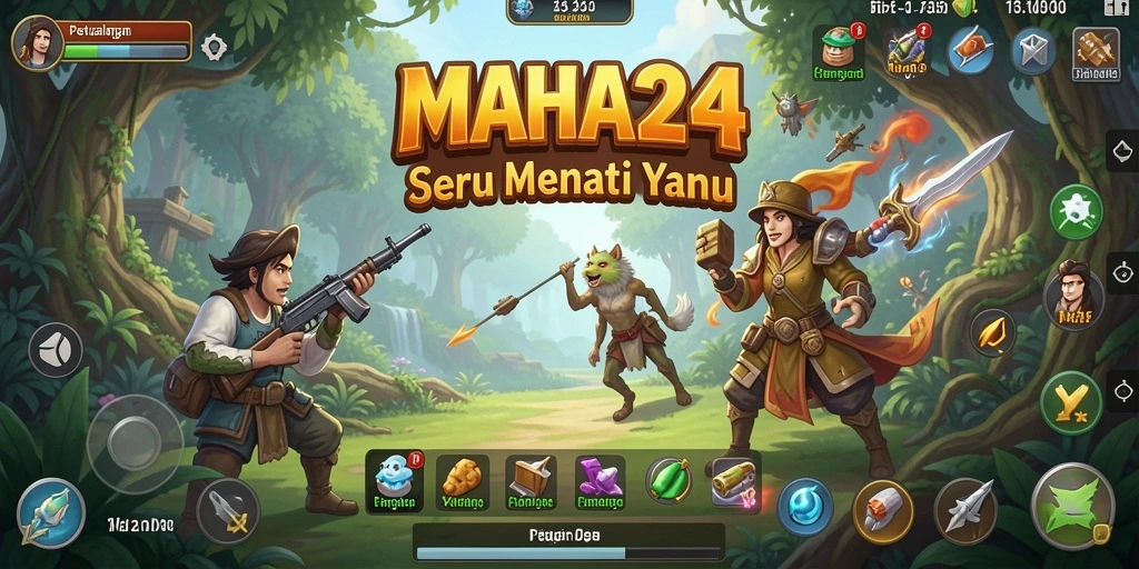 Tampilan gameplay MAHA24 yang penuh aksi dan petualangan.
