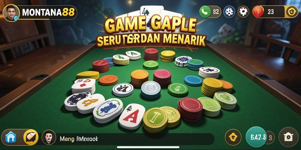 Screenshot gameplay MONTANA88 menunjukkan aksi seru permainan Gaple.