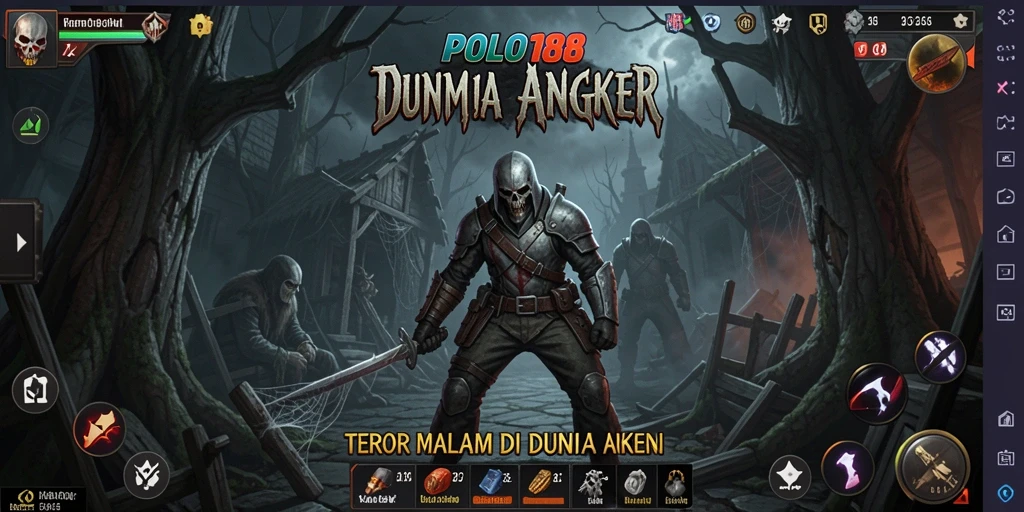 Tampilan gameplay POLO188 dengan suasana horror yang mencekam.