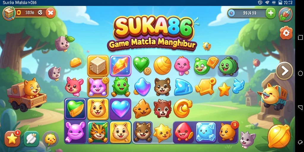 Tangkap momen seru dalam gameplay Match-3 SUKA86!
