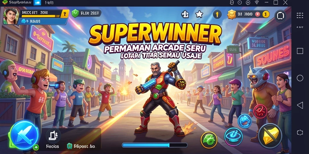 Screenshot gameplay menunjukkan momen seru dalam SUPERWINNER.