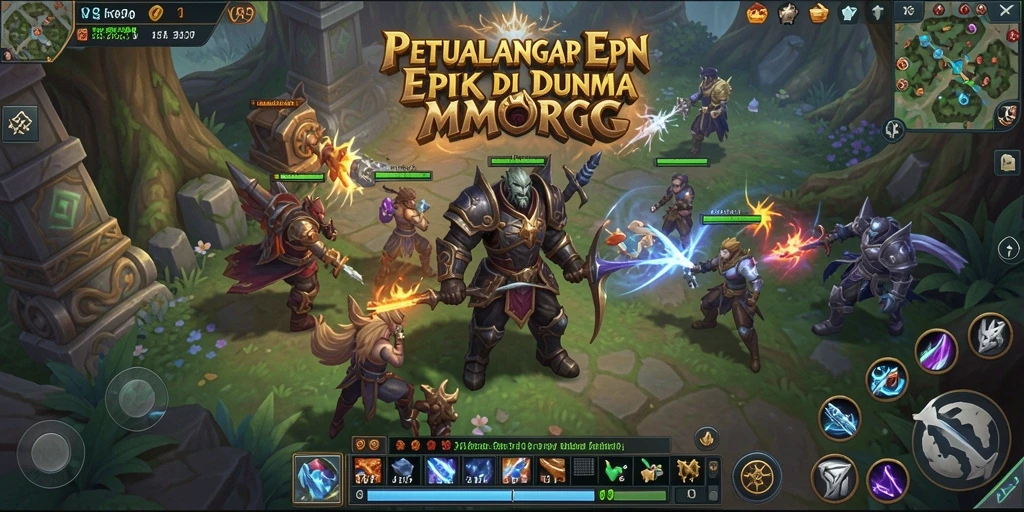 Gameplay seru dalam petualangan MMORPG penuh aksi.