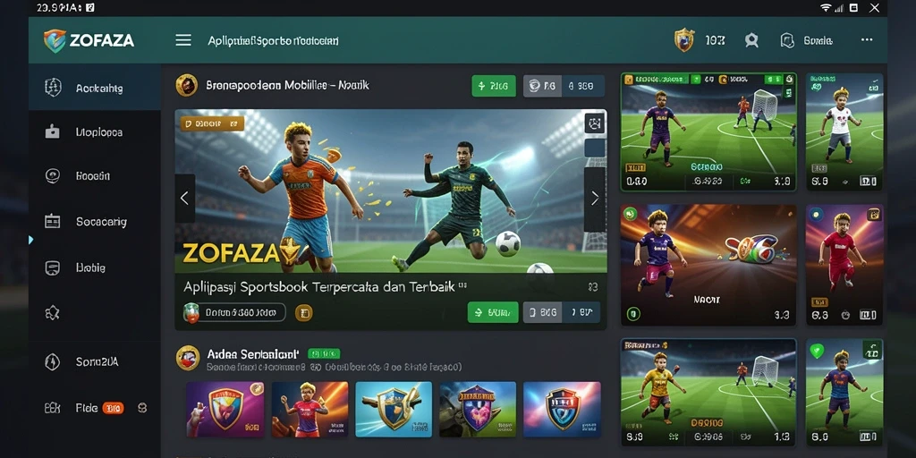 Tampilan menarik dari gameplay ZOFAZA dalam taruhan olahraga.
